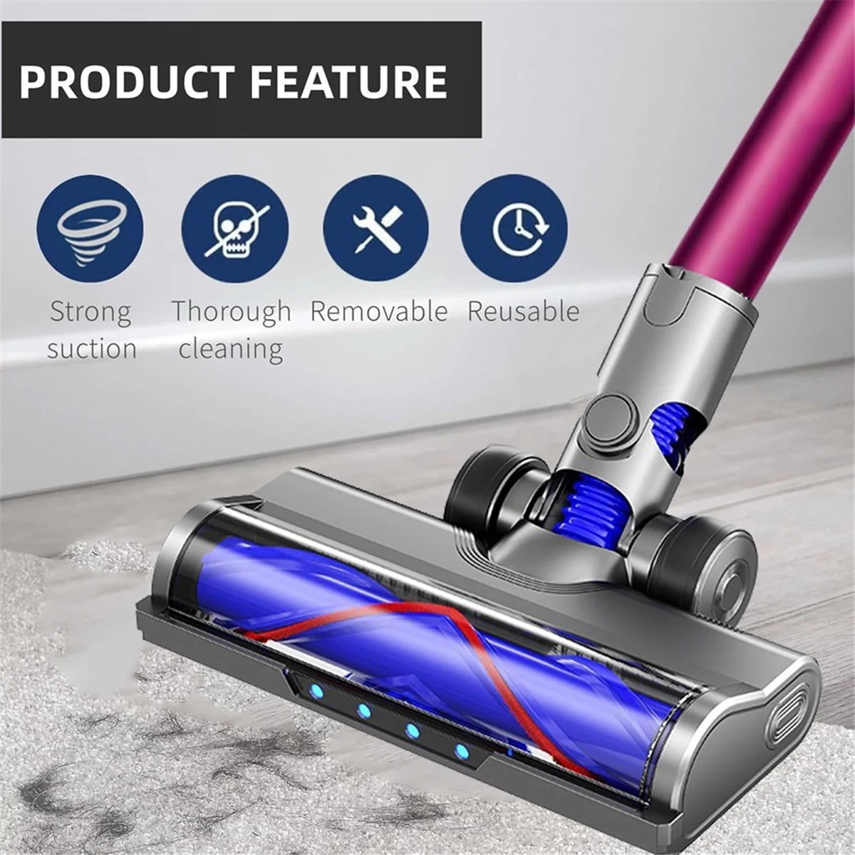Популярная запасная часть для пылесоса Dyson V6 DC58 DC59 DC62 DC72 DC74, электрическая насадка для щетки для пола для паркетного пола
