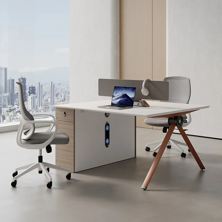 

Комбинация офисного стола и стула для персонала, простой современный офисный экран, компьютерный стол