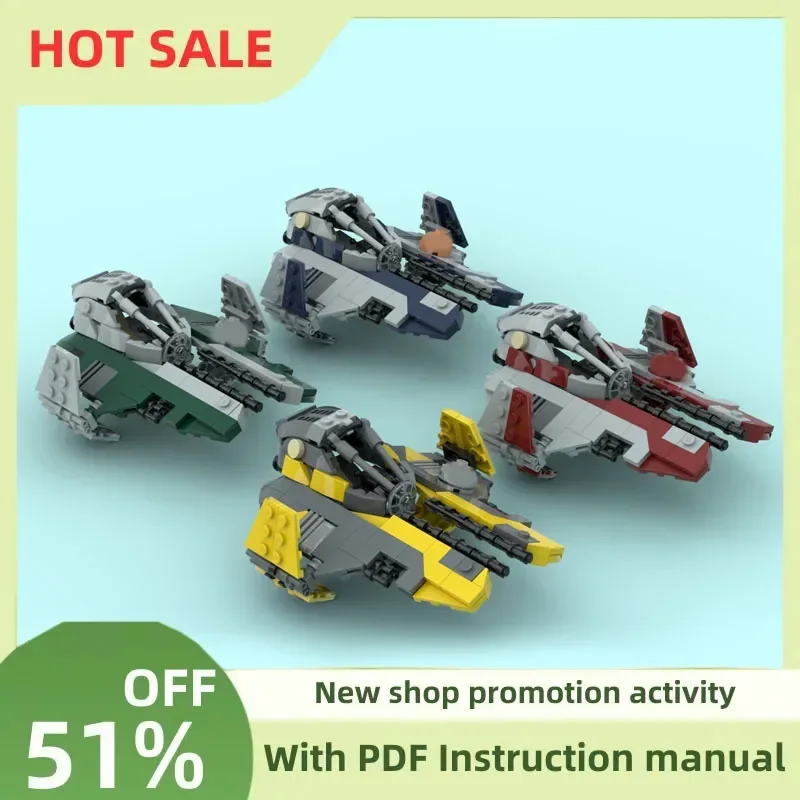 New Famous Star Battle Movie Moc 4 Colors Eta Light Interceptors Building Creative Ideas Child Toy Birthday Gift Custom Puzzle