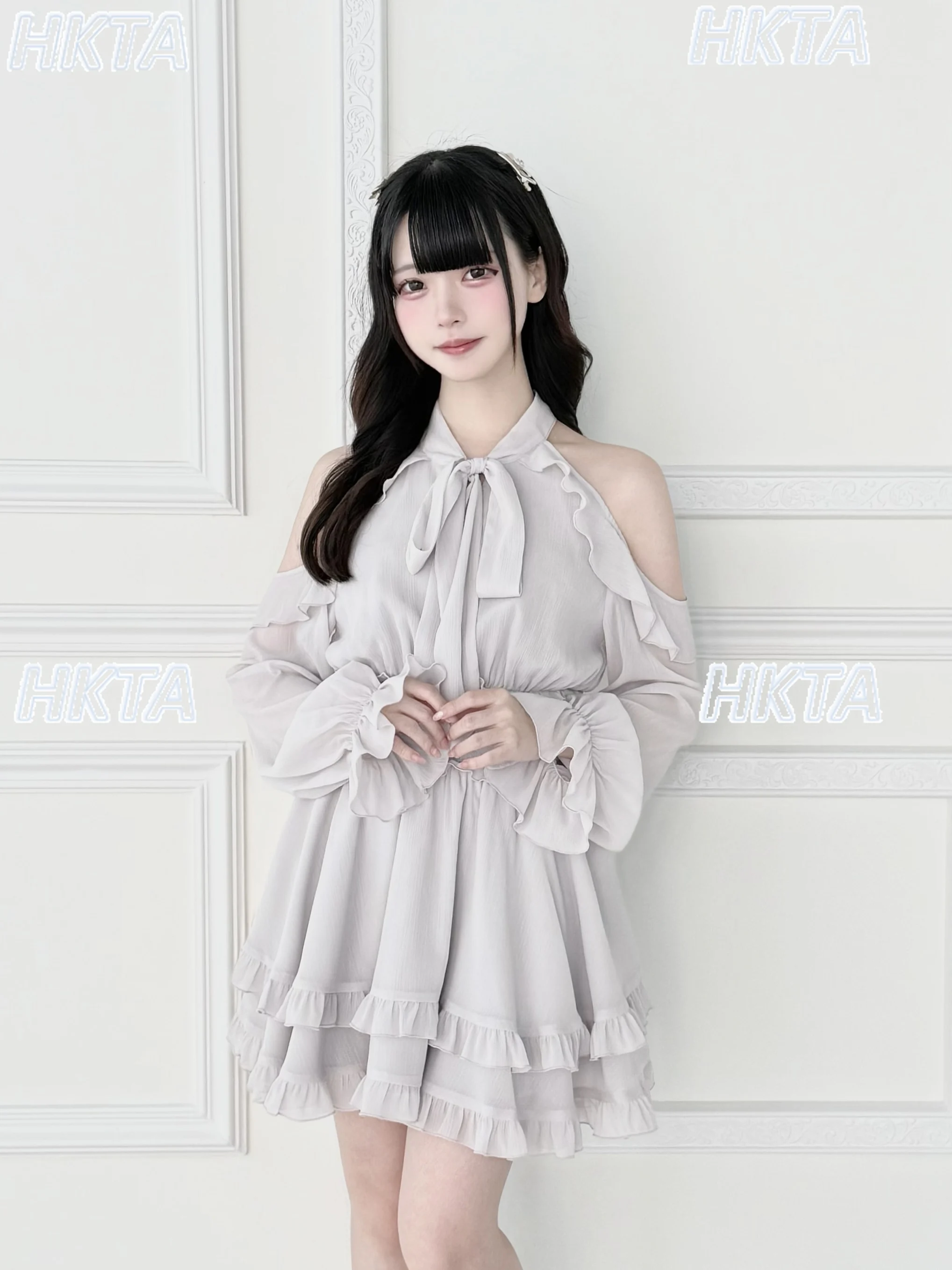 اليابانية نوع الإنتاج الضخم الحلو أنيقة قبالة الكتف فستان أسود المرأة الخريف جديد ركاب الخصر فساتين الشيفون السيدات