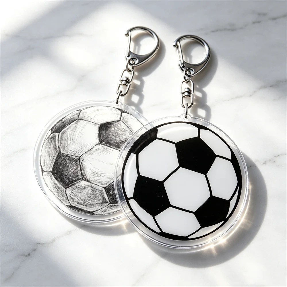 Most Popular Sport Soccer Ball Keychains for Accessories Jewelry Football Acrylic Key Ring Purse Phone Bag Charms Friends Gifts
