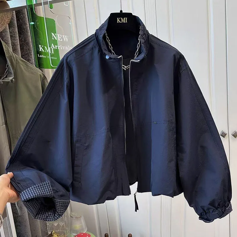 

Модный осенний плащ, женский шикарный свободный повседневный универсальный короткий плащ, женская ветровка с длинными рукавами, женская верхняя одежда, топы