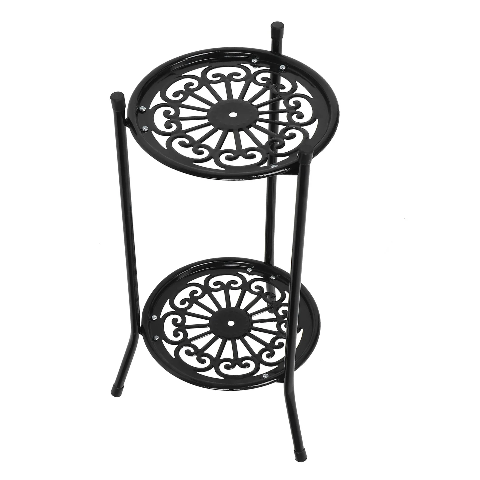 2 Tier Plant Stand Metal Flower Pot Holder Display Shelf Rack Home Decoration for Indoor Outdoor Gardens Balconies Corridors