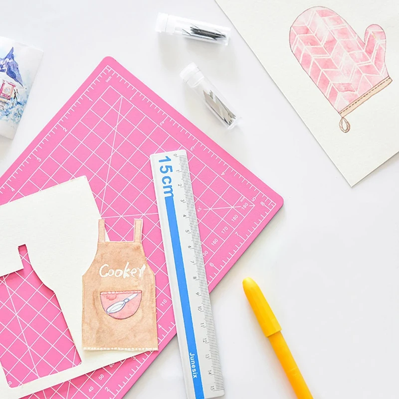 Hand Account Pen Sharpener A5 Cutting Pad Set, Engraving Pen Sharpener, Aluminum Ruler Cutting Board Three-Piece Set