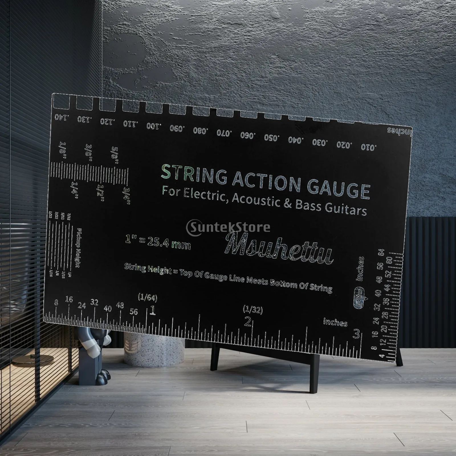 

String Action Ruler for Guitar Precision Measurement Aluminum Instrument Setup Tool