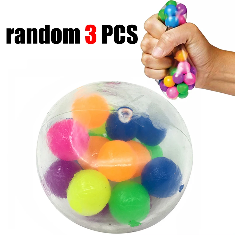 Brinquedos de recompensas escolares arco-íris crianças brinquedos antiestresse bola macia brinquedo sensorial espremer alívio brinquedo contas coloridas humor brinquedo fidget