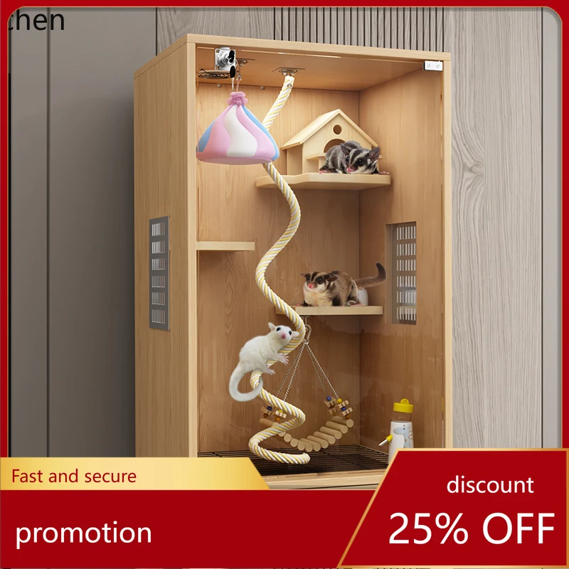 

HT incubator cage ventilation incubator wooden cabinet pet feeding box flower branch rat squirrel cage villa