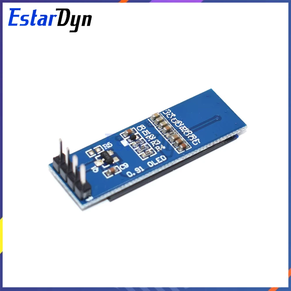 Módulo de exibição OLED de 0,91 polegadas I2C 128x32 para Arduino Raspberry Pi ESP32, branco azul amarelo