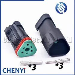 3 Pin Black Deutsch DT series Connector Waterproof Plug Socket DT06-3S DT04-3P DT06-3S-E005 DT04-3P-E005 For Engineering Vehicle