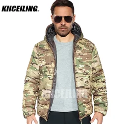 KIICEILING Multicam Camouflage Tactical Jacket Heat Reflect Winter Warm Windbreakers Hunting Down Jackets For Men Parkas Coat