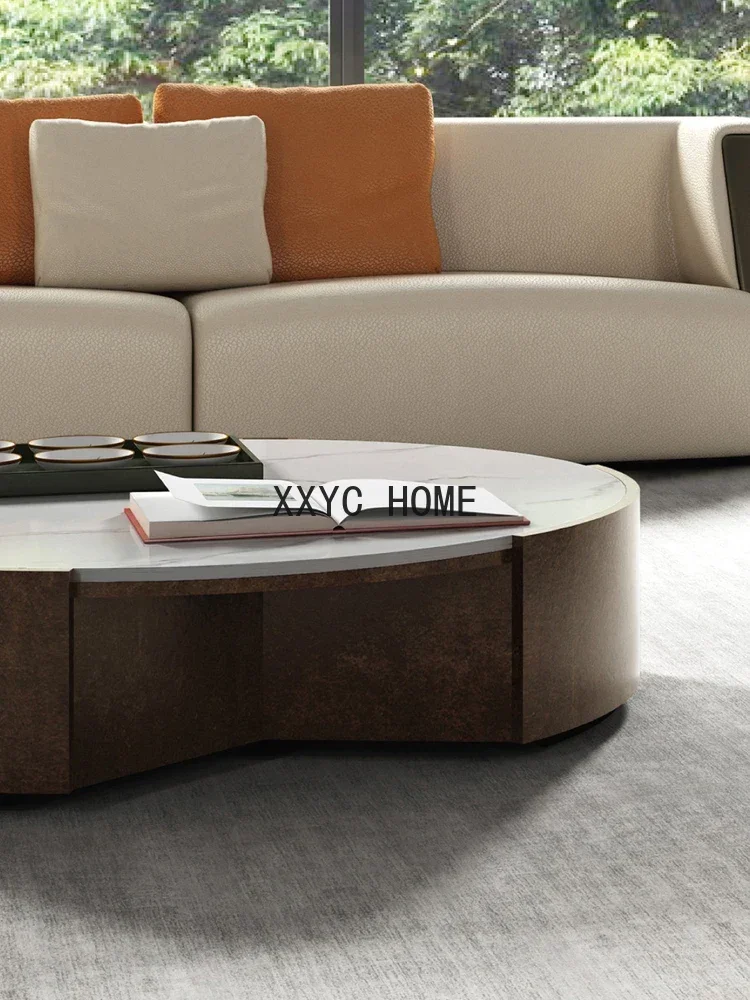 Moderner leichter Luxus marmor runder Tee tisch nach Hause Wohnzimmer Tee tisch