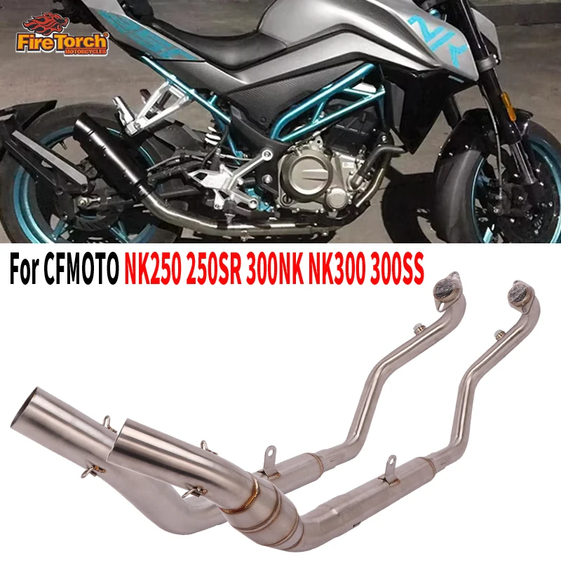 

Надевается для CFMoto NK250 250SR 300NK NK300 300SS выхлопная система мотоцикла Escape Moto 51 мм, передняя средняя труба, глушитель