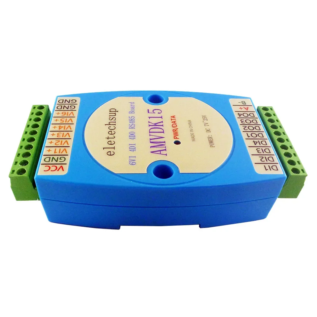 

6VI/4DI/4DO 0-10V Input / Digital input and output module / RS485 MODBUS RTU Communication AMVDK15 ELETECHSUP