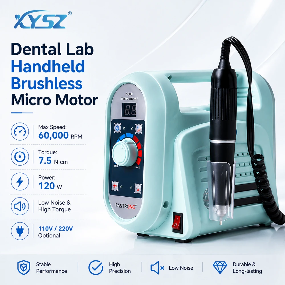 

Стоматологический микромотор-гравер XYSZ Dental S300 с бесщеточным двигателем 60000 об/мин и ручным/ножным управлением скоростью, оборудование для зуботехнических лабораторий
