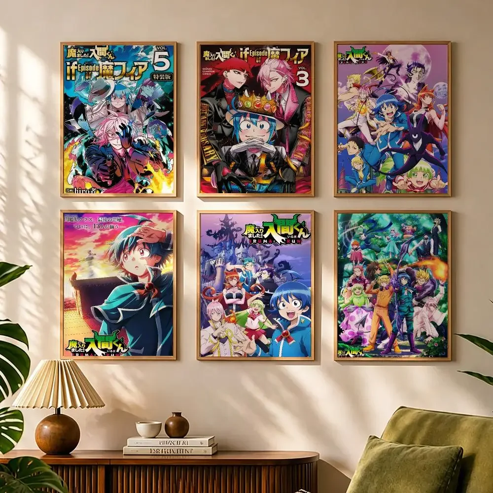 W-Welcome to Demon School! Iruma-kun Painting Calligraphy Canvas Poster Waterproof Fade Resistant Wall Art Print for Home Decor