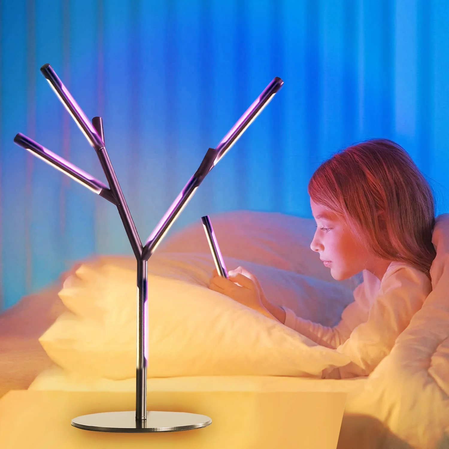 

Magnetic Portable Table Lamp DIY Adjustable Tree Rgb Color Changing Environmental Light Bedroom Adjustable LED Night Light