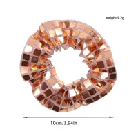 5Pcs/20pcs Mirror Disco Sequin Hair Scrunchies Metallic Silver Scrunchies CHEERLEADERS Girls Ponytail Holder Hair Accessories - Image 5