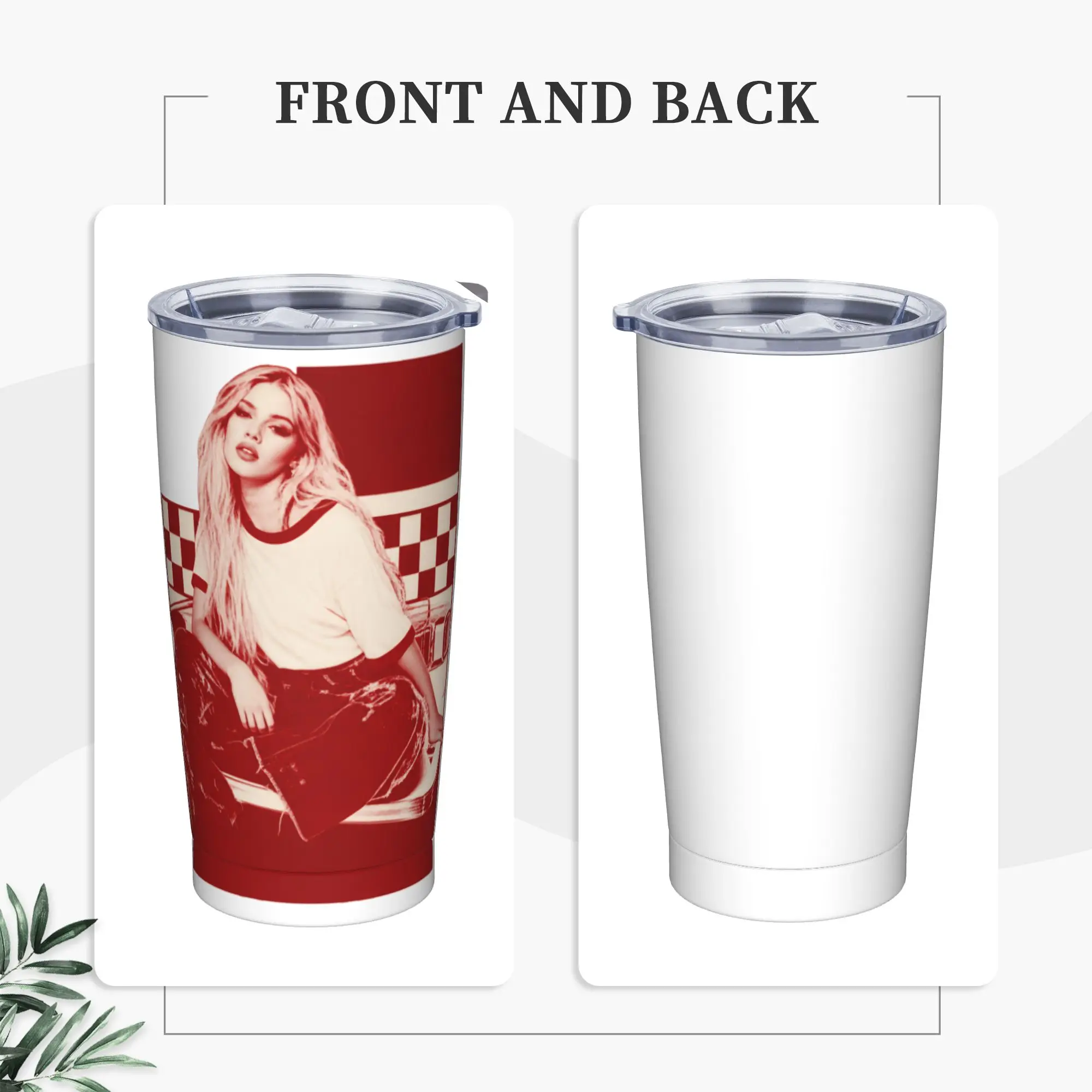 F-Freya Skye Singer Tumbler Vacuum Insulated  Coffee Cups with Lid Straw Travel Outdoor Mug Hot Cold Drink