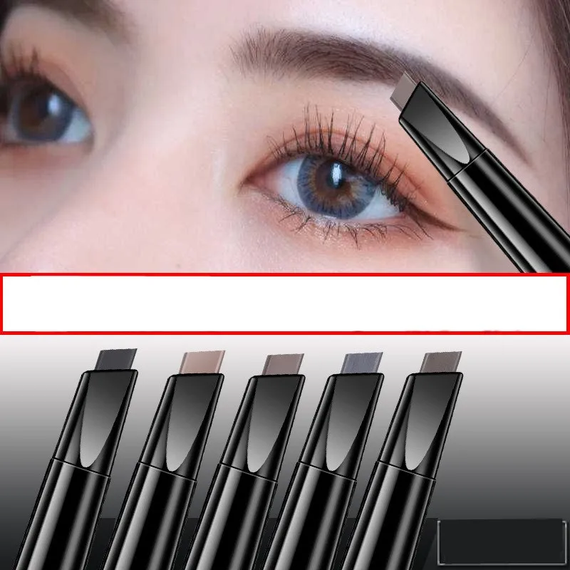 Double Head Eyebrow Pencil Natural Smooth Blade Shape  Eye Brow Tint Pen Waterproof Long Lasting Eyes Black Brown Rotary Makeup