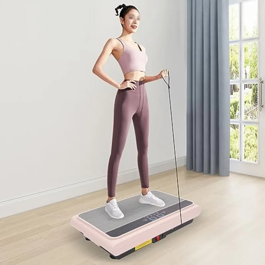 

Vibration Plate Exercise Machine for Home Gym Use ABS Plastic Body in Black Low Noise Operation with 5 Vibration Modes and Remo