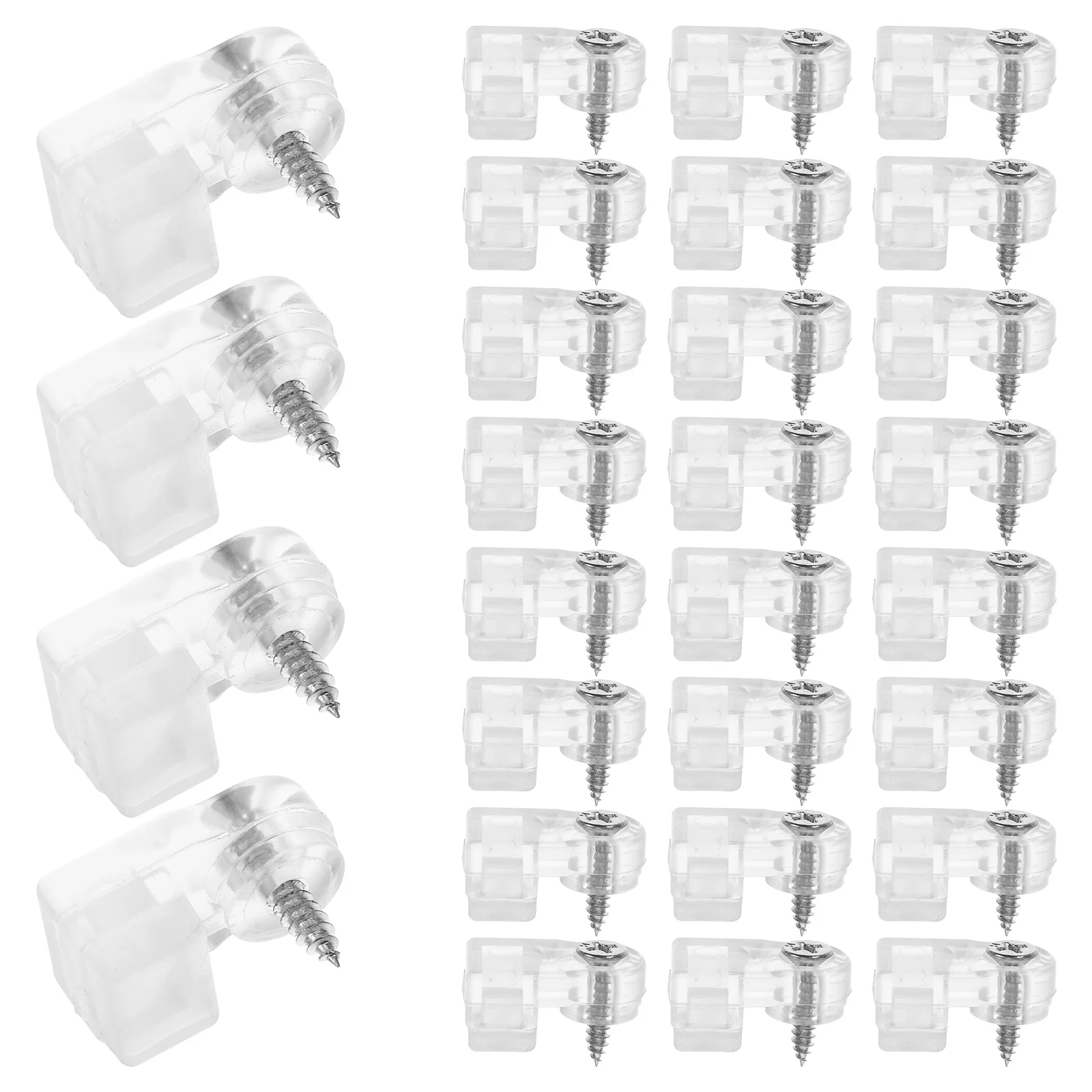 

50 Pcs Mirror Nails Glass Fixing Clamp Cabinet Door Retainer Clip Inserts for Doors Clips with Screw