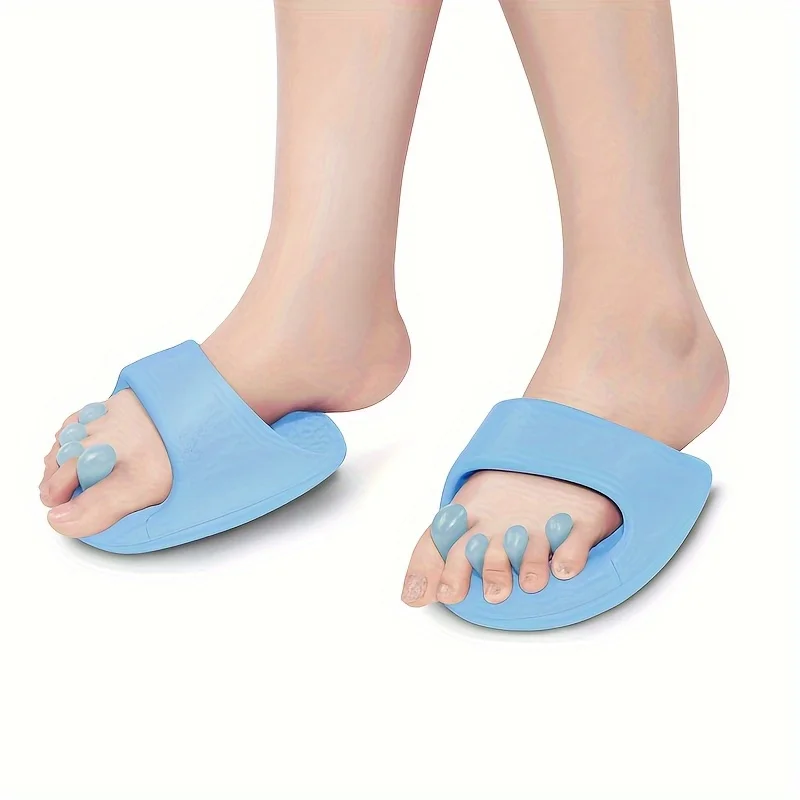1 Pair of Indoor Massage Rocking Slippers Thumb Slippers / Half-Foot Slippers