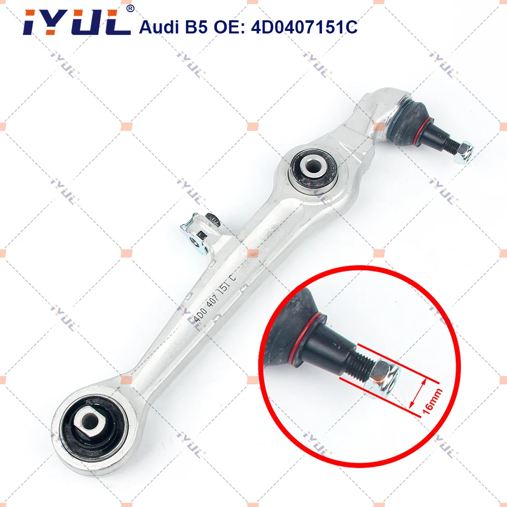 A Pair Front Lower Control Arm Straight 16mm For Audi A4 8D2 B5 8D5 A6 C5 A8 4D2 VW Volkswagen PASSAT SKODA SUPERB