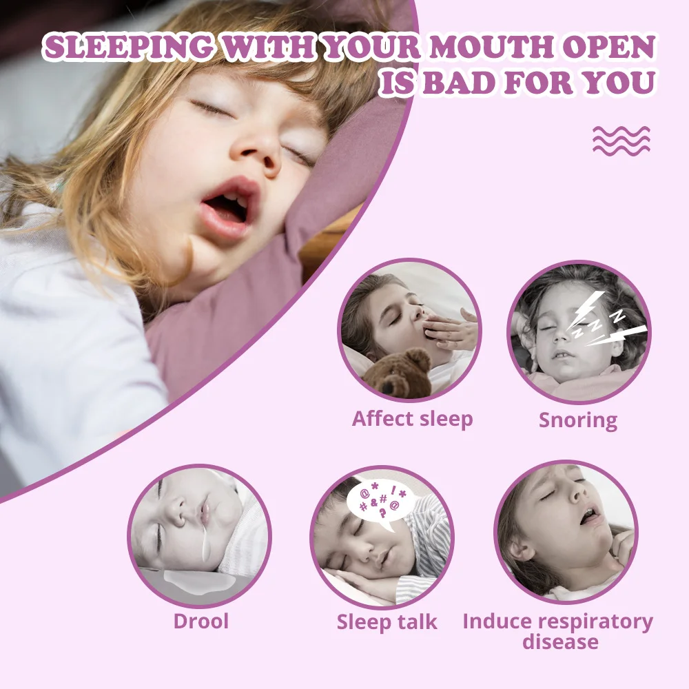 Breathing Correction Sticker Sleeping Sticker Stop Snoring Stickers Children Sleep Mouth Closure Tape to Prevent Mouth Opening