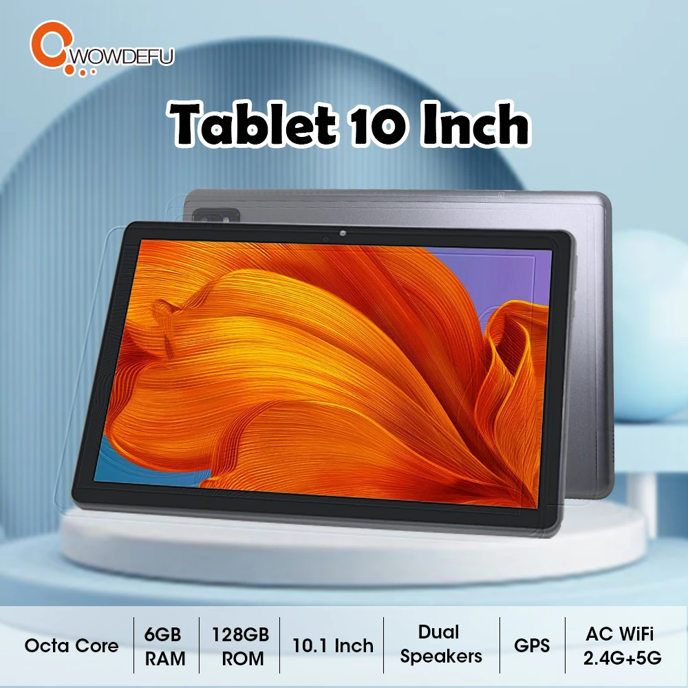 CWOWDEFU-Tablette Android 13 de 10 pouces P12W, avec stylet, MTK8AVI, 6 Go de RAM, 128 Go, Dean jusqu'à 1 To 6 000, 6000mAh