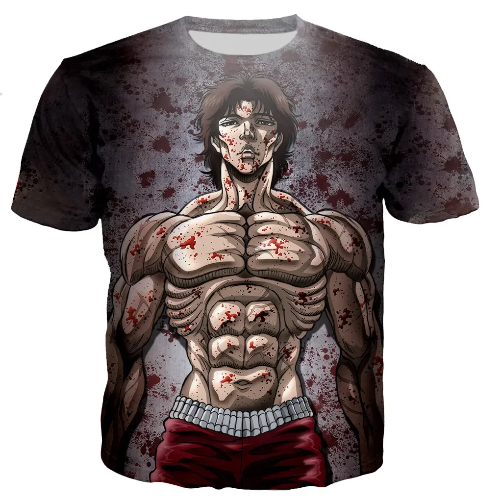 Anime Baki The Grappler T-Shirts Yujiro Hanma 3D Print Streetwear Men Women Fashion Short Sleeve T Shirt Male Tees Tops Clothing