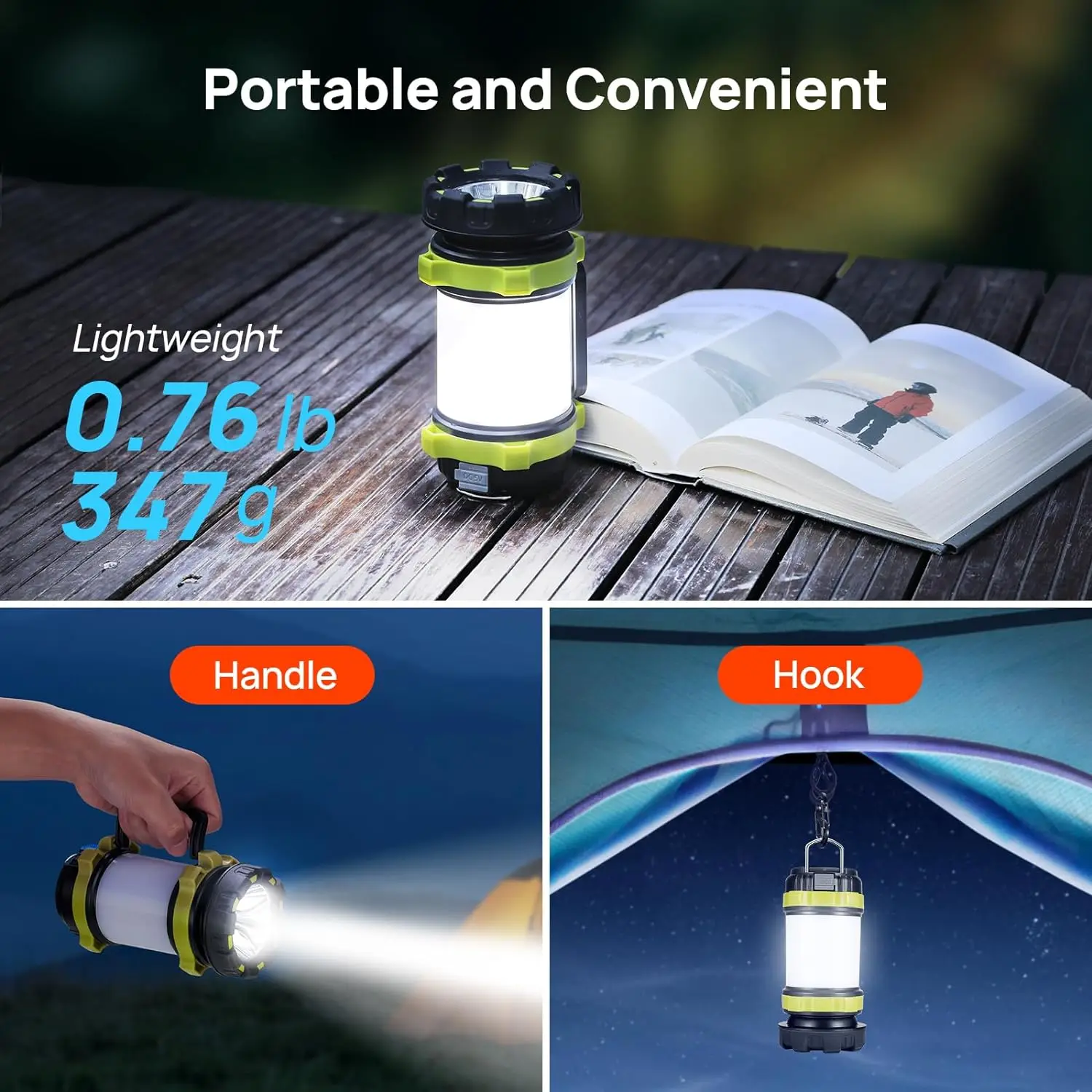 Portable LED Flashlight Rechargeable 6 modes light Torch Camping Light Side COB Emergency Lamp Outdoor Portable Lanterns