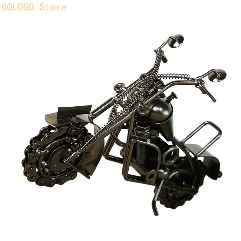Motor Figurine Sculpture Iron Motorbike Props Metal Motorcycle Model Home Room Decoration For Bookshelf Or Living Room D0LD