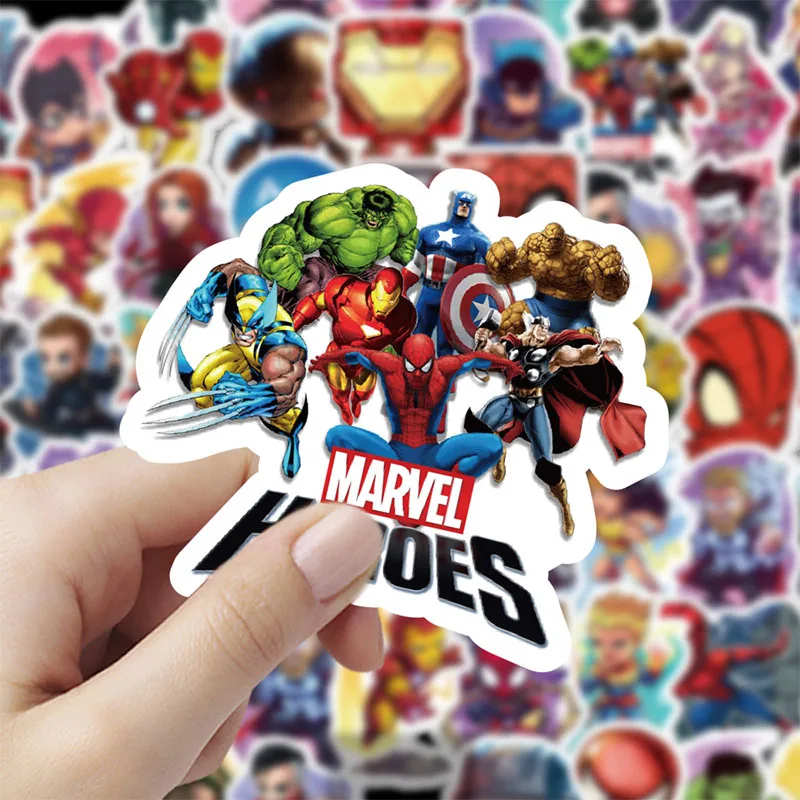 

60PCS Marvel Comics DIY Cartoon Stickers Phone Trunk Refrigerator Waterproof Anime Stickers Anime Figure Image Toys Sticker Gift