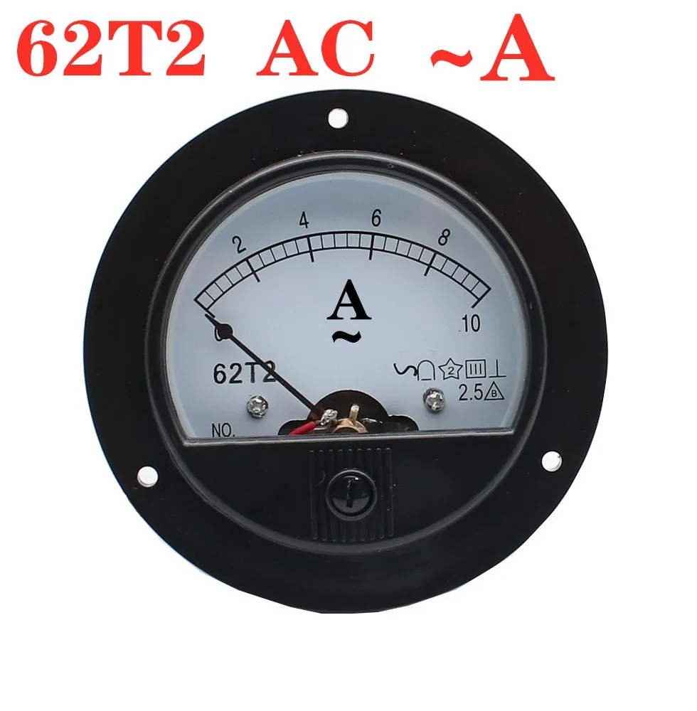 62T2 AC  1A 2A 3A 5A 10A 15A 20A 30A 50A 75A Analog Panel Ammeter Gauge Ampere Current Meter 62T2 2.5% Tolerance