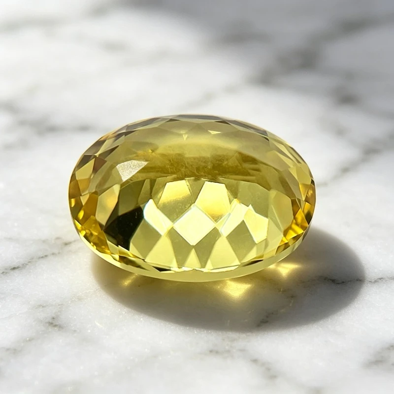 Hochwertiger Laborgezüchteter Saphir in Ovaler Form, Gelbe Farbe, Edelstein für Charms, Schmuck, Ringe, Ohrringe, Herstellung mit Wählbarem Zertifikat – Detail 6