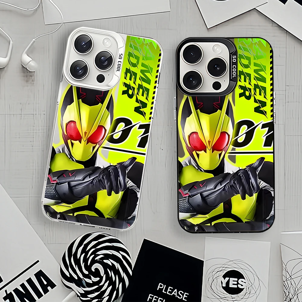 Cool K-Kamen R-Rider Zero One Laser Phone Case for iPhone 12 11 13 14 15 16 Max Pro Plus IMD Shockproof Silicone Coque