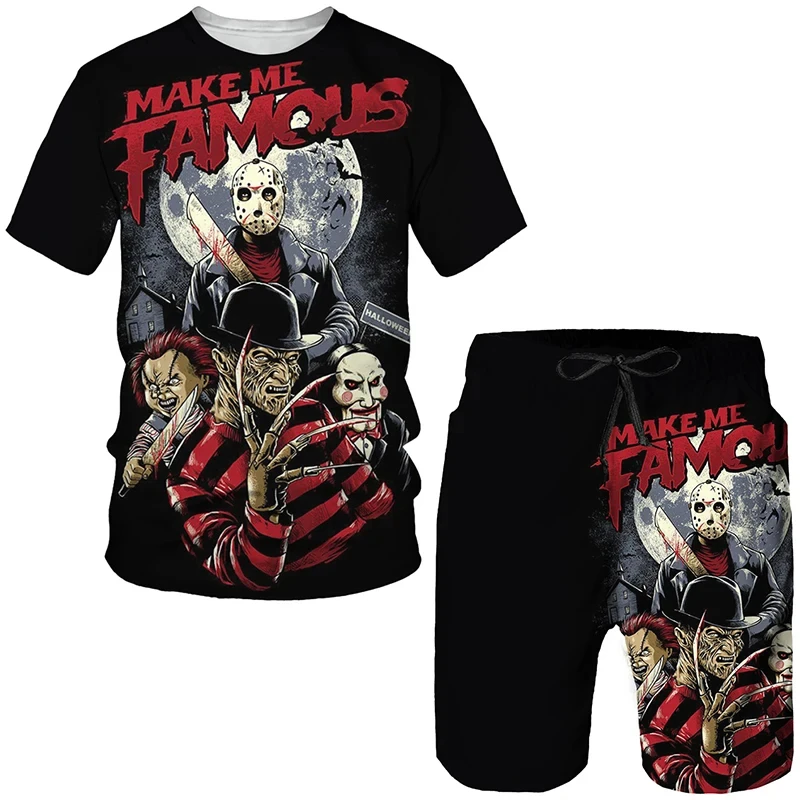 2025 3D printed personalized men's T-shirt shorts set, street fashion style two-piece set, summer men's daily leisure sports set