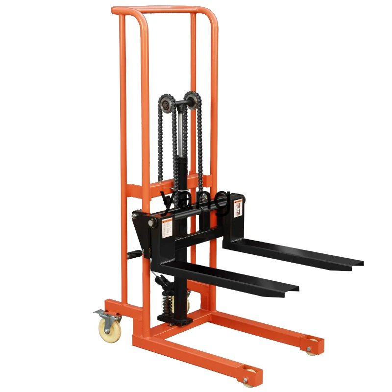 Yjq Manual Hydraulic Forklift Lift Platform Electric Loading and Unloading Miniature Small Household Stacking Trolley