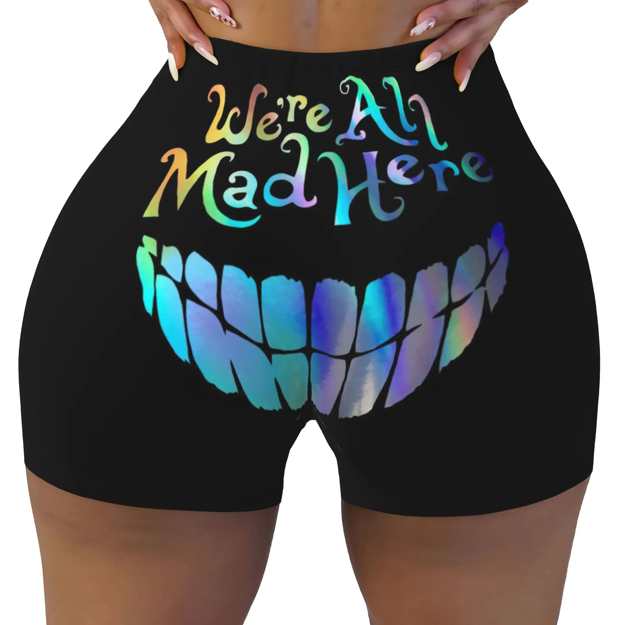 Custom Cheshires Anime Cat Gym Volleyball Biker Shorts Women's Cartoon Animal Workout Yoga Shorts