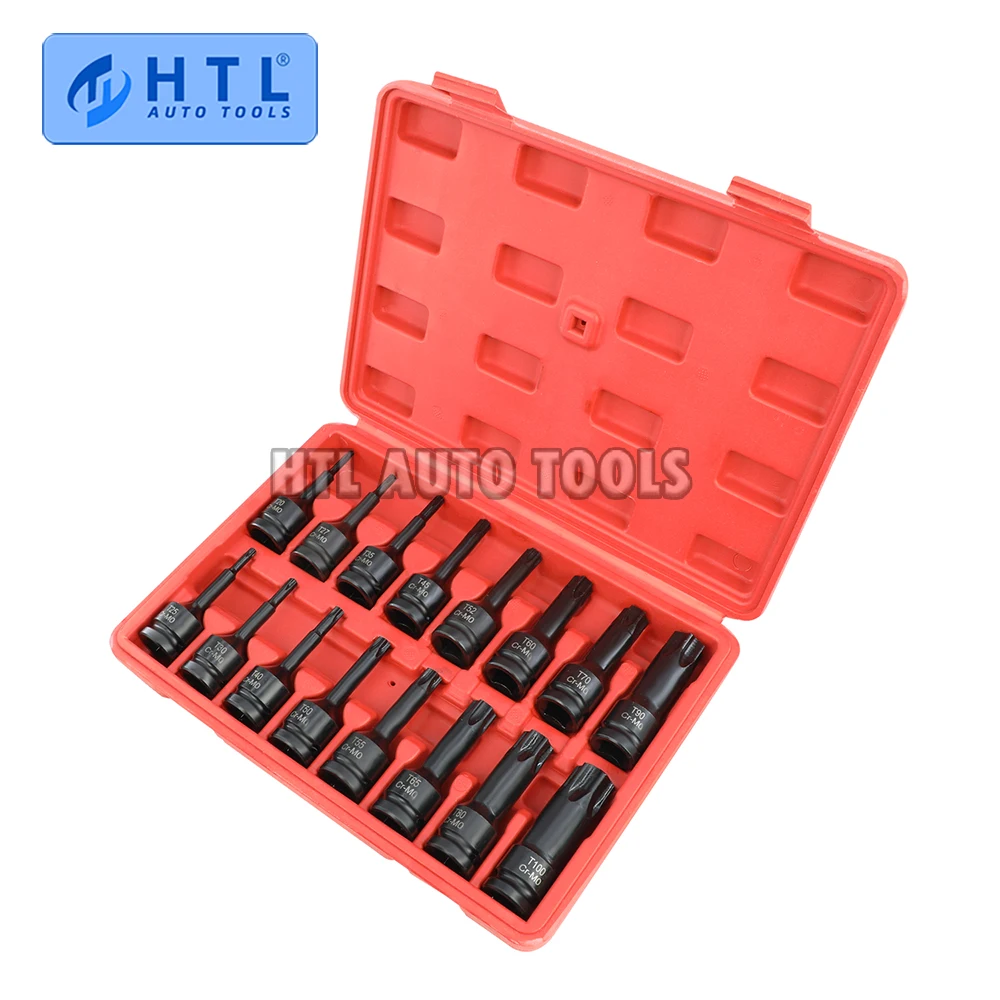 16 PCS 1/2 Impact Socket Spline Bit Set Torx Driver Impact Socket Set