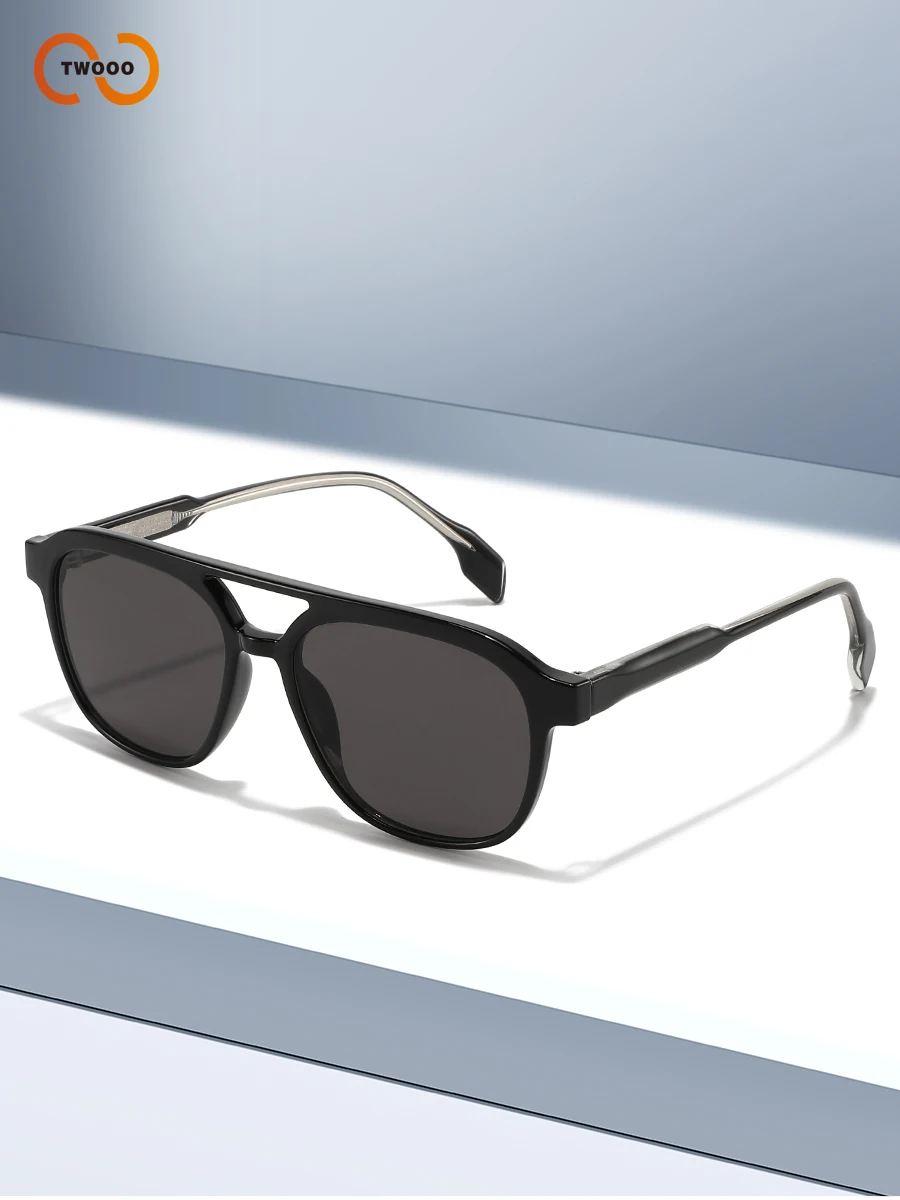 نظارات شمسية كلاسيكية للسيدات ذات جسر مزدوج، كلاسيكية، واقية من الشمس، متعددة الاستخدامات، مع إطارات TR خفيفة الوزن ومعابد من الأسيتات الأساسية. #3