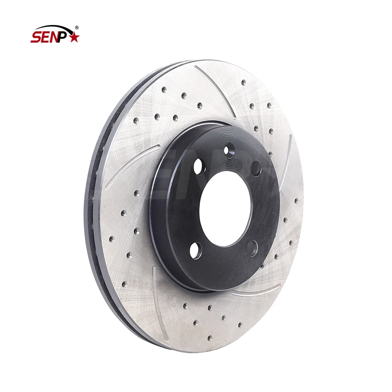 SENP WHOLESALE CAR PART FRONT DRILLED GROOVED 256mm BRAKE DISCS FOR VW PASSAT GOLF MK3 MK4 LUPO GTI 93+ 321615301D