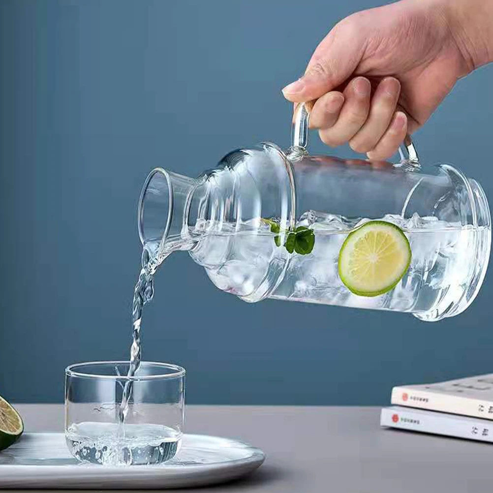 

1Pcs Transparent Borosilicate Glass Kettle Large Capacity Heat Resistant Tea Coffee Juice Pot Glass Kettle Water Jug