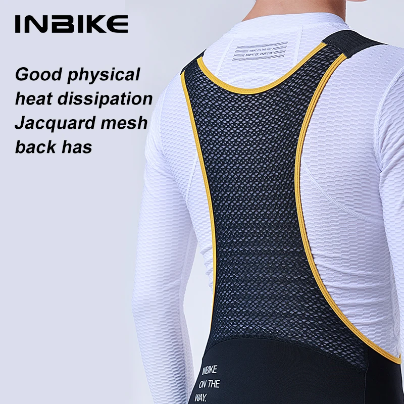 INBIKE Winter Men\'s Cycling Bib Pants Padding Professional Fleece Strap Trousers Bike Riding Pants Man Road Bike Mountain Tights