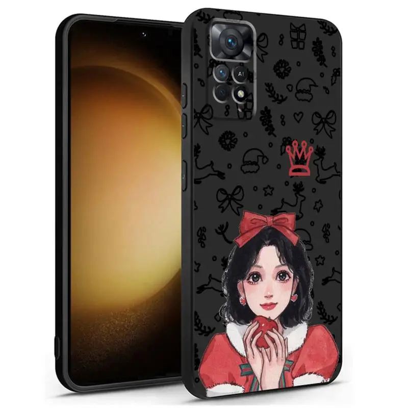 Merry Christmas Princess phone case for Xiaomi Redmi note 12 11 pro 5g 9S 7 13c 13Pro funda coque celulares protective cases