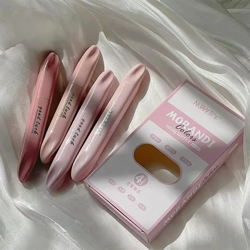 4 قطعة/المجموعة Morandi التدرج اللون هيغليغتر Ins جميلة ماركر طالب سجل القصاصات دفتر تسليط الضوء على علامة القلم Kawaii القرطاسية