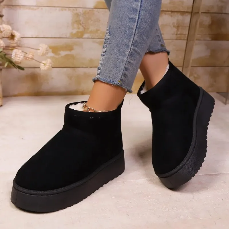 Real Sheepskin Wool Low-cut Warm Comfortable Shoes Women Fashion Short Shoes 2025 New Winter Warm Boots Fur Ladies Snow Boots view 5