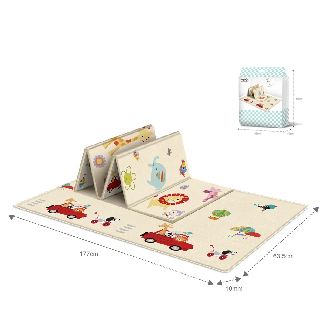 Activities mat for baby oldable Play Mat Double-Sided Cartoon Pattern Waterproof Carpet Folding Play Mat for Child Safety Rug