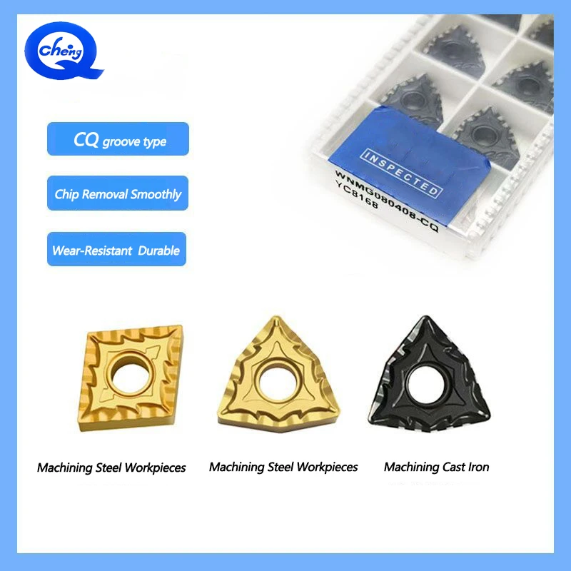 

WNMG080404/080408-CQ Внешние токарные пластины персикового типа с двойным покрытием для стальных заготовки с функцией разбивания чипов