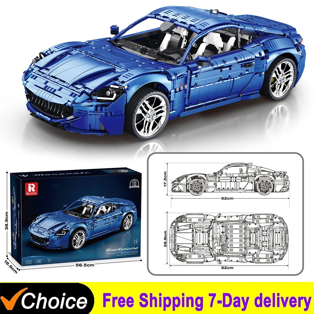 

5480 шт. MOC технический 1:8 спортивный автомобиль GranTurismo строительные блоки кирпичи модель игрушки для сборки для мальчиков Рождественский подарочный набор